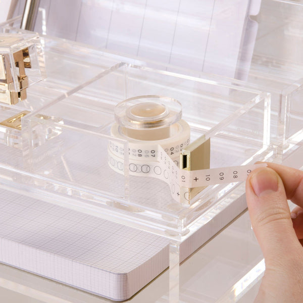 Clear Acrylic Desktop Tape Dispenser, 4 x 4 x 1.5 (32025)