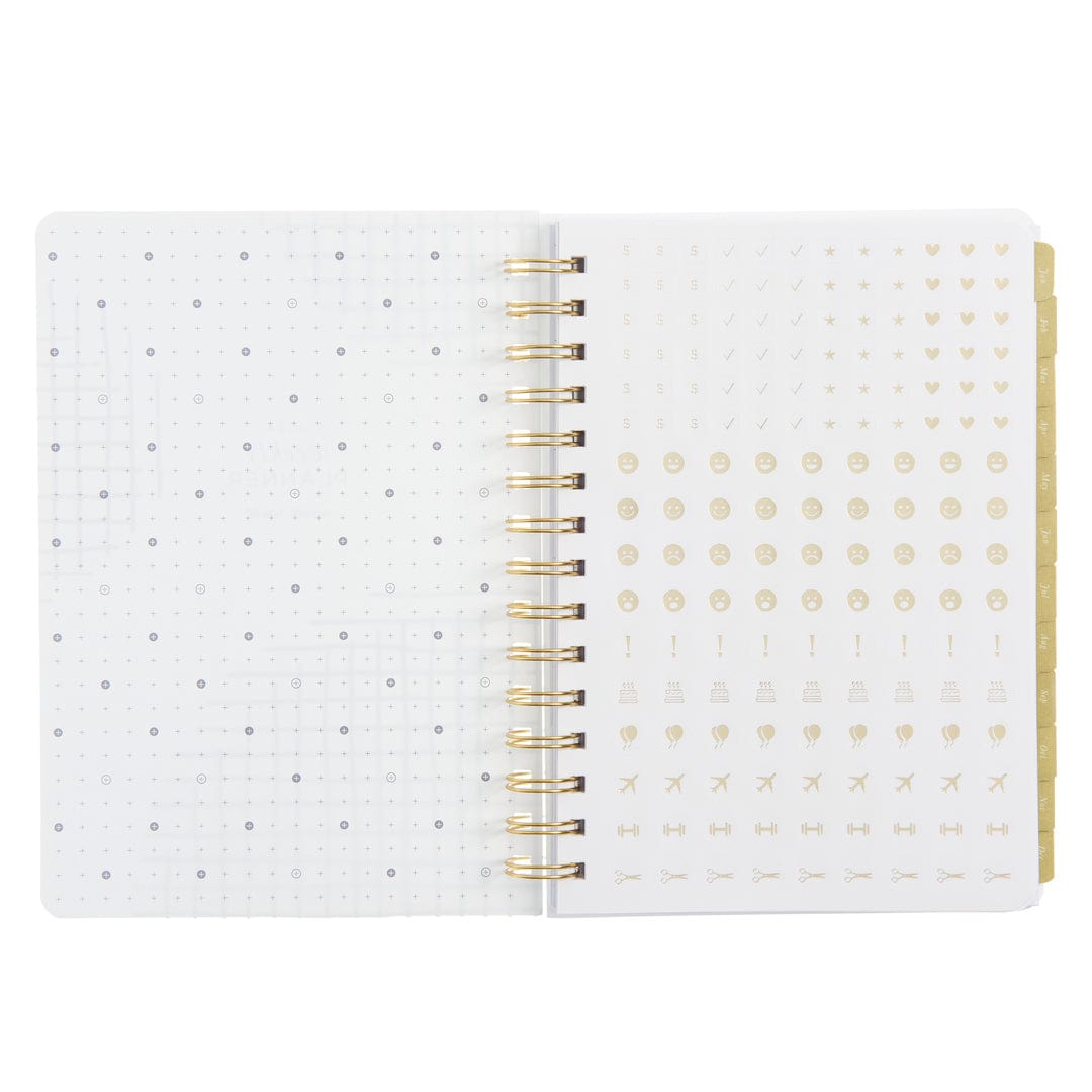 2024 A5 Weekly Planner - Blush Floral with Gold Foil 76312 russell+hazel Planner