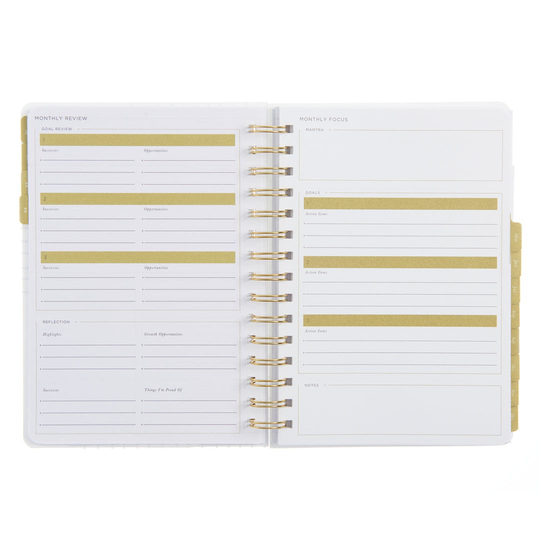 2024 A5 Weekly Planner - Blush Floral with Gold Foil 76312 russell+hazel Planner