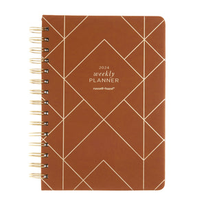 2024 A5 Weekly Planner - Gold Foil Vegan Leather 74652 russell+hazel Planner