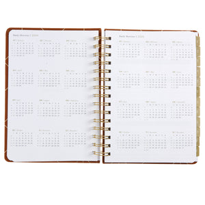 2024 A5 Weekly Planner - Gold Foil Vegan Leather 74652 russell+hazel Planner