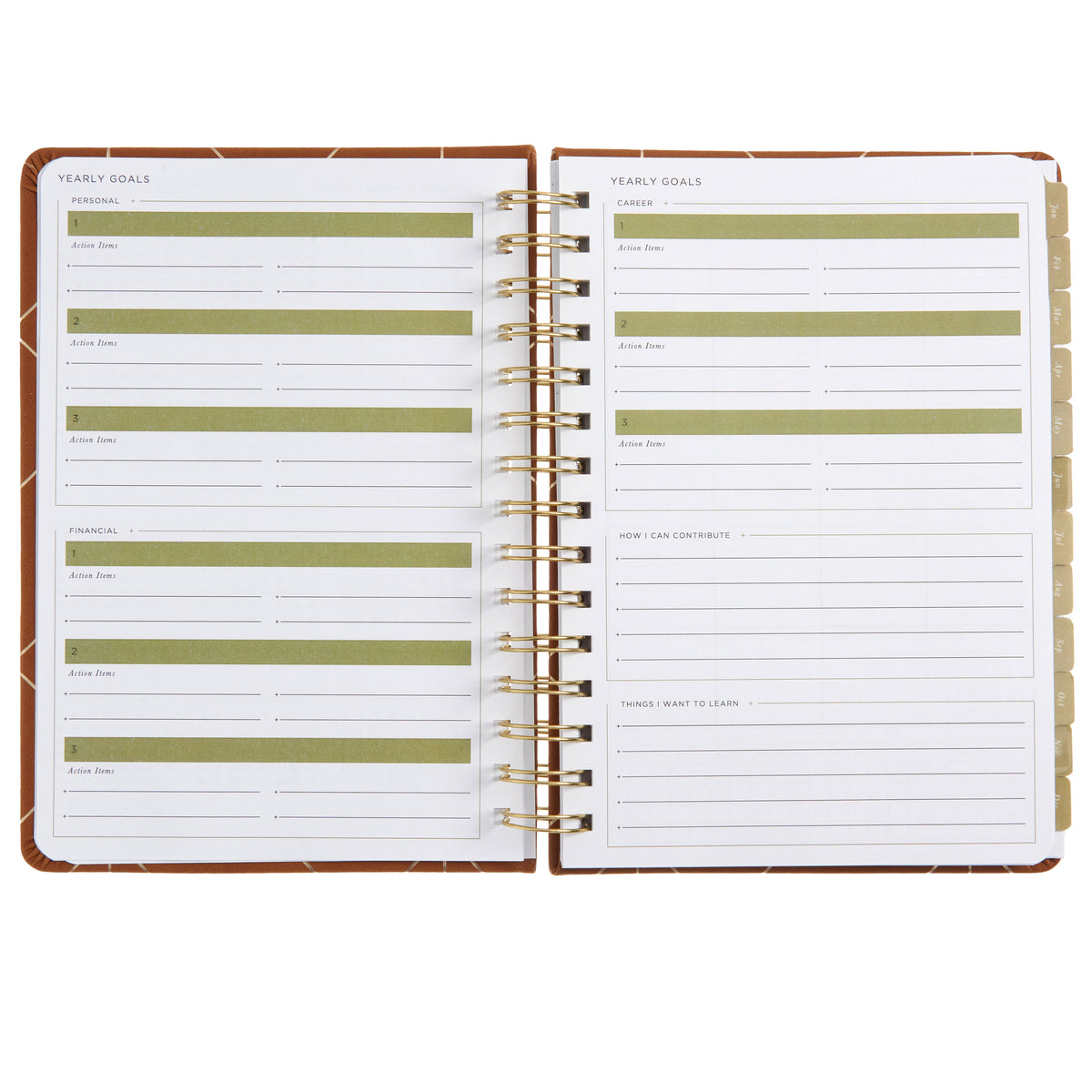 2024 A5 Weekly Planner - Gold Foil Vegan Leather 74652 russell+hazel Planner