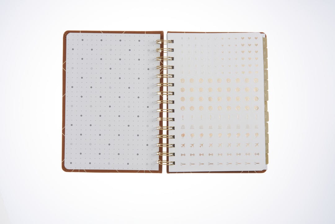 2024 A5 Weekly Planner - Gold Foil Vegan Leather 74652 russell+hazel Planner