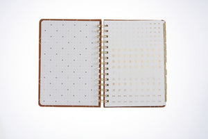 2024 A5 Weekly Planner - Gold Foil Vegan Leather 74652 russell+hazel Planner