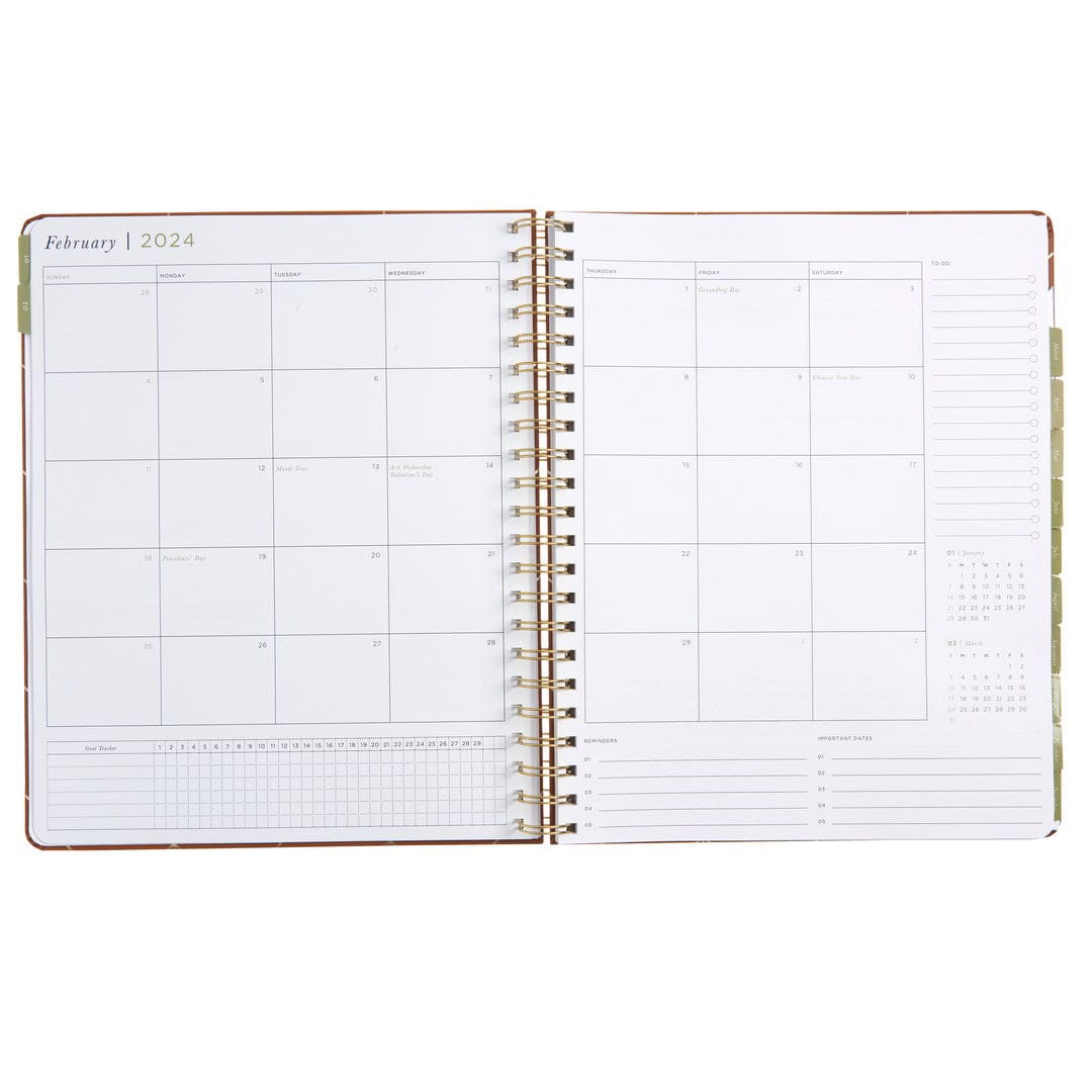 2024 Weekly Planner - Vegan Leather Camel 61609 russell+hazel Planner