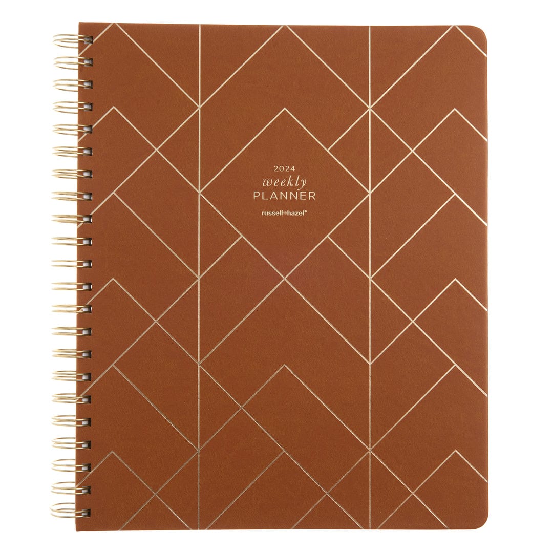 2024 Weekly Planner - Vegan Leather Camel 61609 russell+hazel Planner