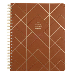 2024 Weekly Planner - Vegan Leather Camel 61609 russell+hazel Planner