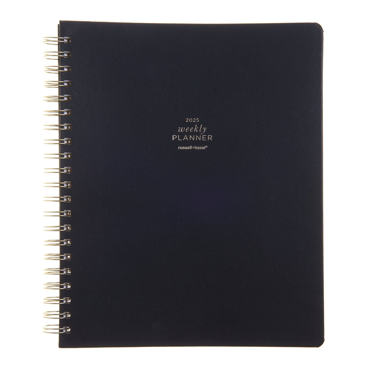 2025 Weekly Planner - Spiral Vegan Leather - Black 100617 russell+hazel Planner