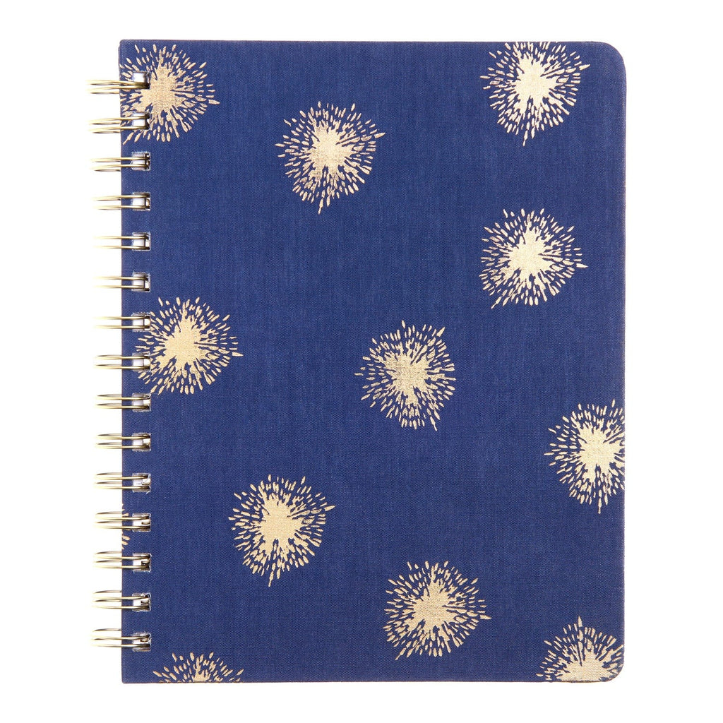 A5 Spiral Bookcloth Notebook - Navy Burst