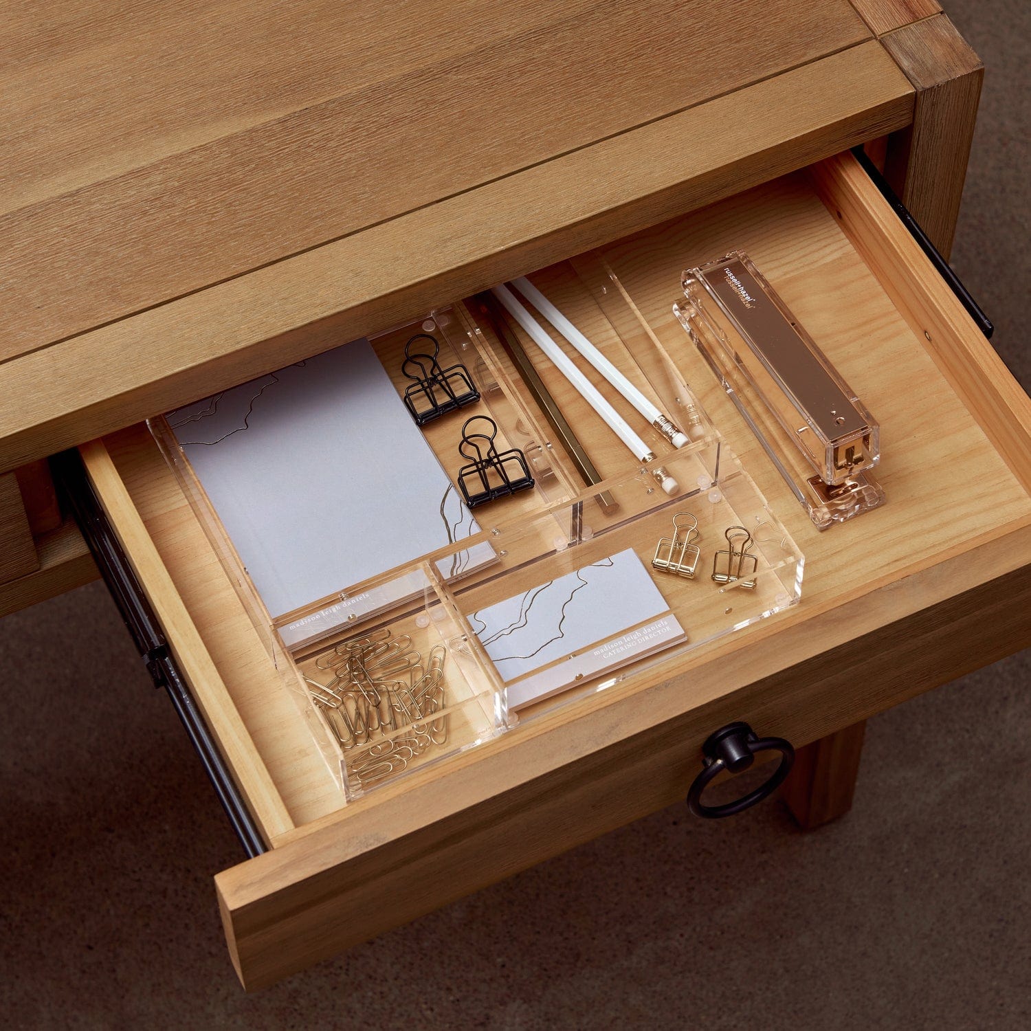 Acrylic Desk Organizer, Desk Drawer Organizer And Accessories With