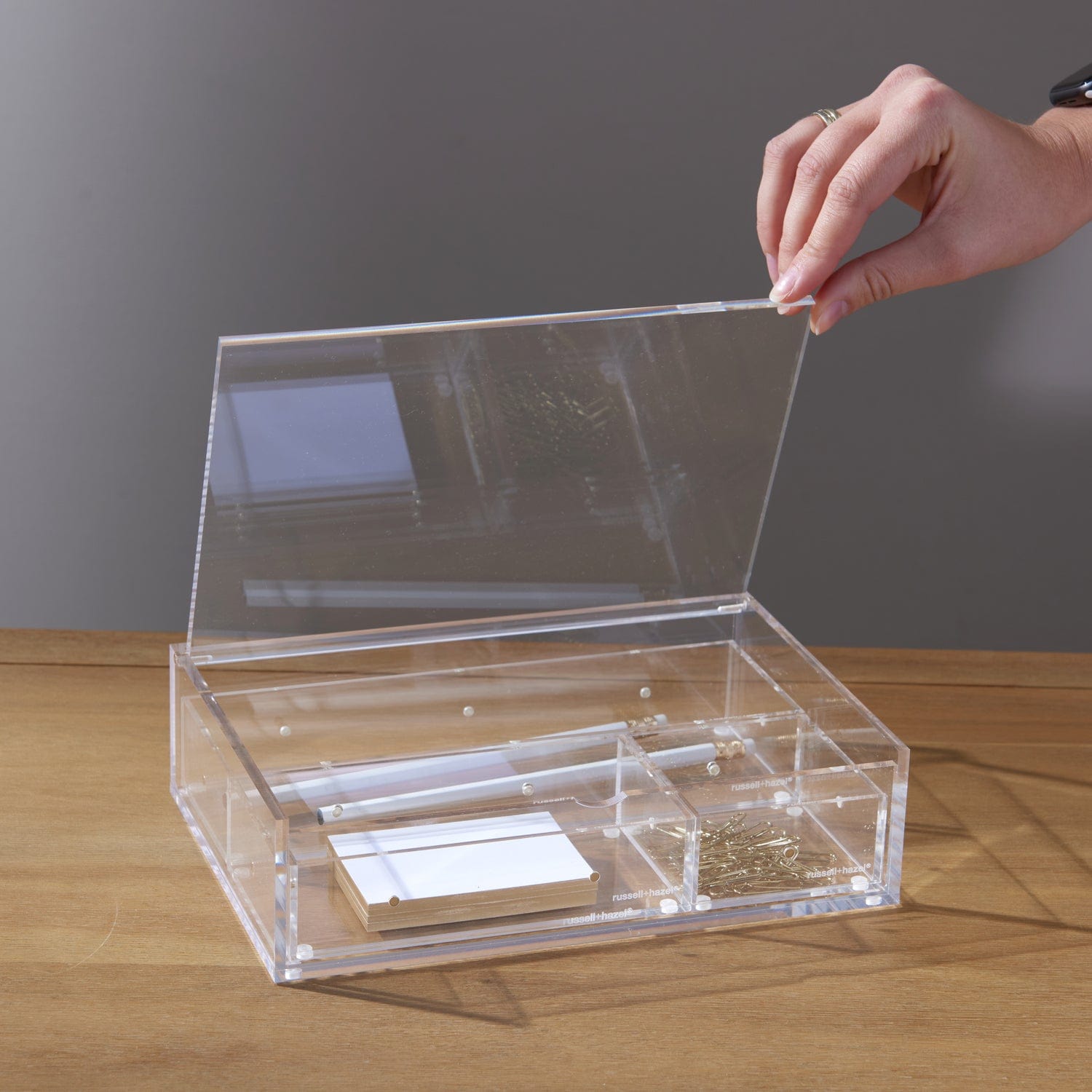 Russell Hazel Acrylic Box with Lid