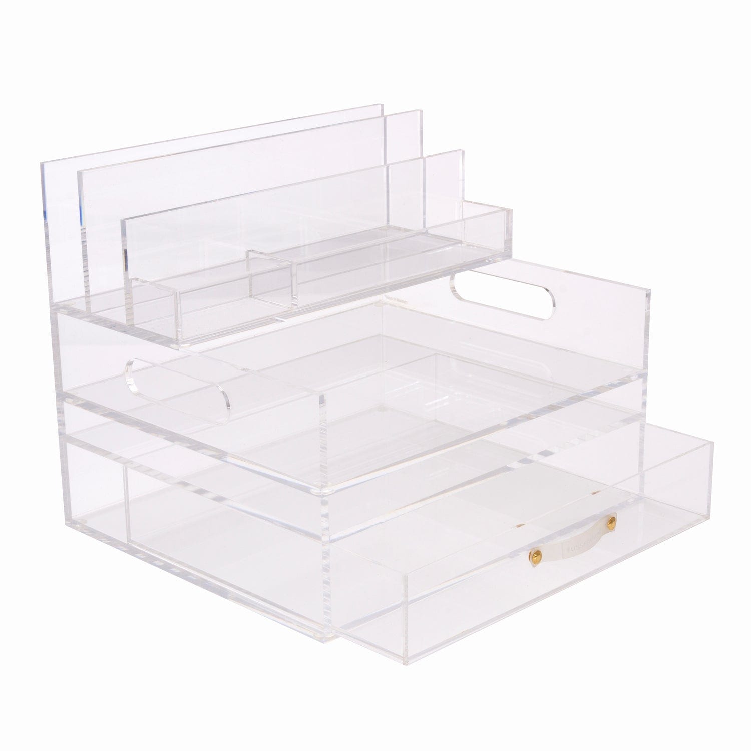 russell+hazel Large Acrylic Flip Box, 12.5” x 6.5”, Desktop Organization, Clear, 1 Count, 98148