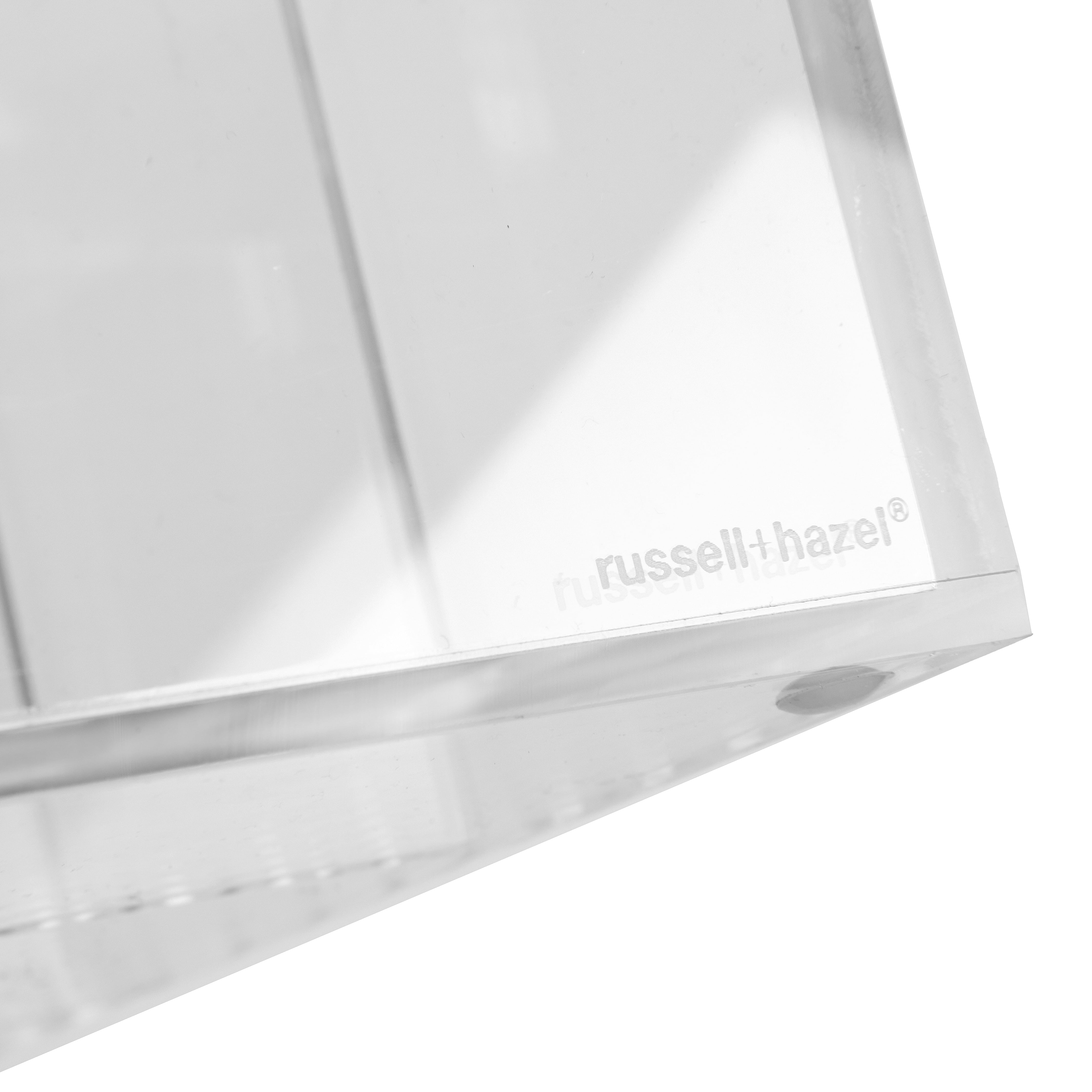 russell+hazel Medium Acrylic Flip Box, 9.5” x 6.5”, Desktop Organization, Clear, 1 Count, 98147