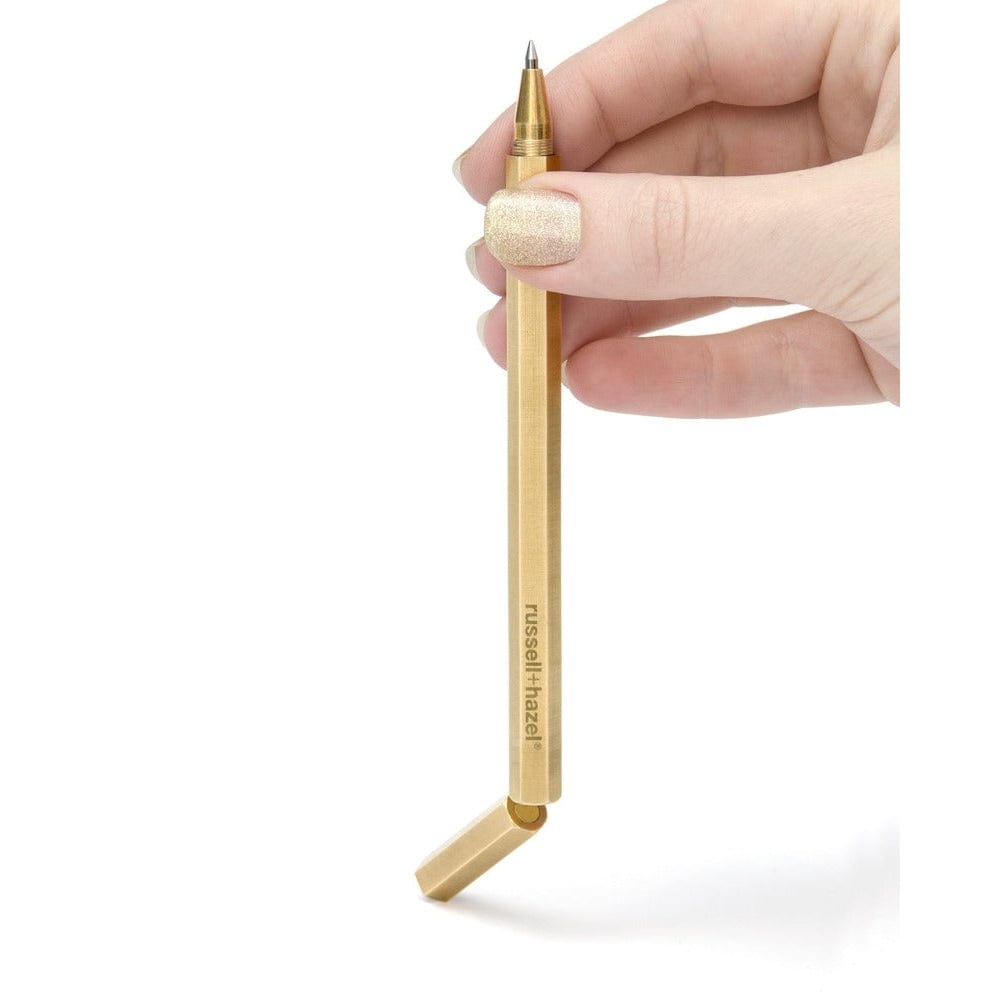 Rollerball Pen, Extra Fine Point (0.5mm), Gold Metal Barrel, Black Ink  (51420)